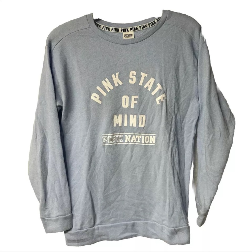 Women’s XS PINK Victoria's Secret Sweatshirt Blue Pink State Of Mind Nation